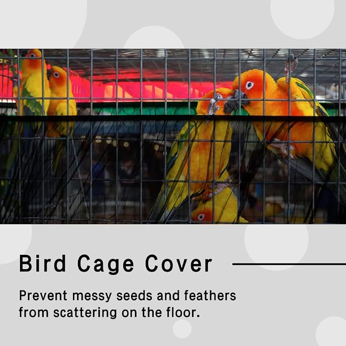 Universal Bird Cage Seed Catcher, Elasticity Airy Gauze Guard Net Cover - Image 6