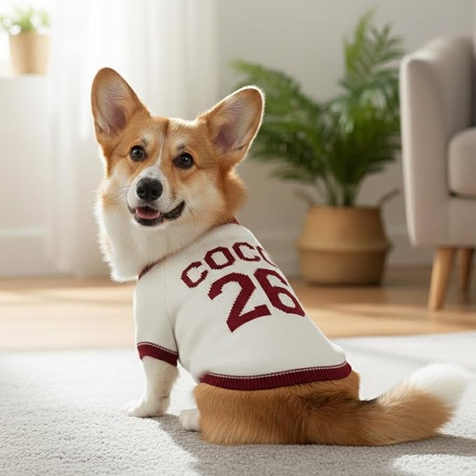 Custom Dog Sweater Personalized Pet Knit Outfit - Image 2
