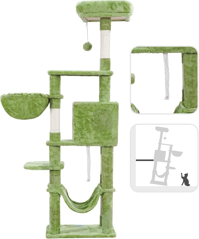 Hey-brother Cat Tree with Large Hammock, Cat Condo with Sisal-Covered - Image 5