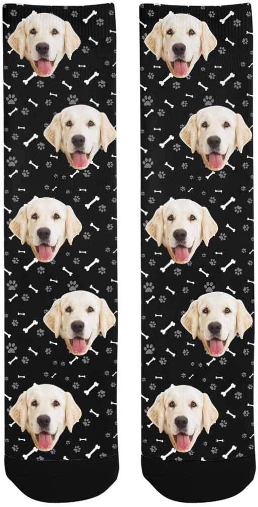 MyPupSocks Custom Personalized Photo Pet Face Socks, Cat and Dog Tracks Paws - Image 5