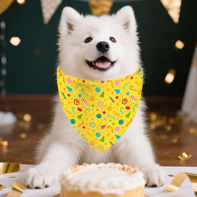 Birthday Dog Bandanas, Double Side Reversible Large Pet Bandanas, Celebration - Image 4