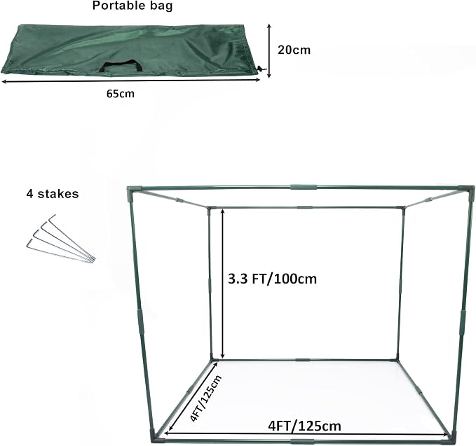 Square 4'x4' Netting Cover 3.3FT Tall Crop Cage Pest Guard Cover - Image 6