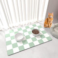 Pet Feeding Mat, Checkered Cat Bowl Mats, Quick Dry Dog Water Dispenser Mats by BLESWIN