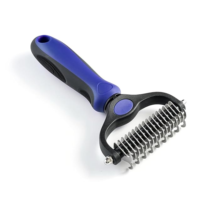 WePet Grooming Rake for Dogs & Cats, Double-Sided Deshedding Brush, Extra-Wide by WePet
