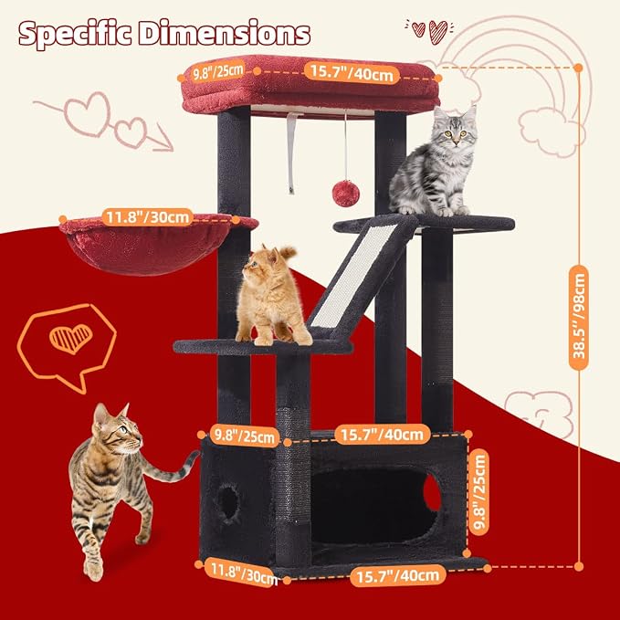 Taoqimiao Gothic Cat Tree, 38.5-Inch Cat Tower - Image 7