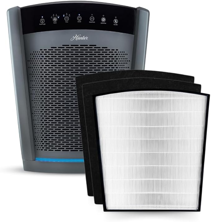 Hunter HP800 Air Purifiers for Home Large Room and Bedroom. True HEPA Air by HunterFanCompany