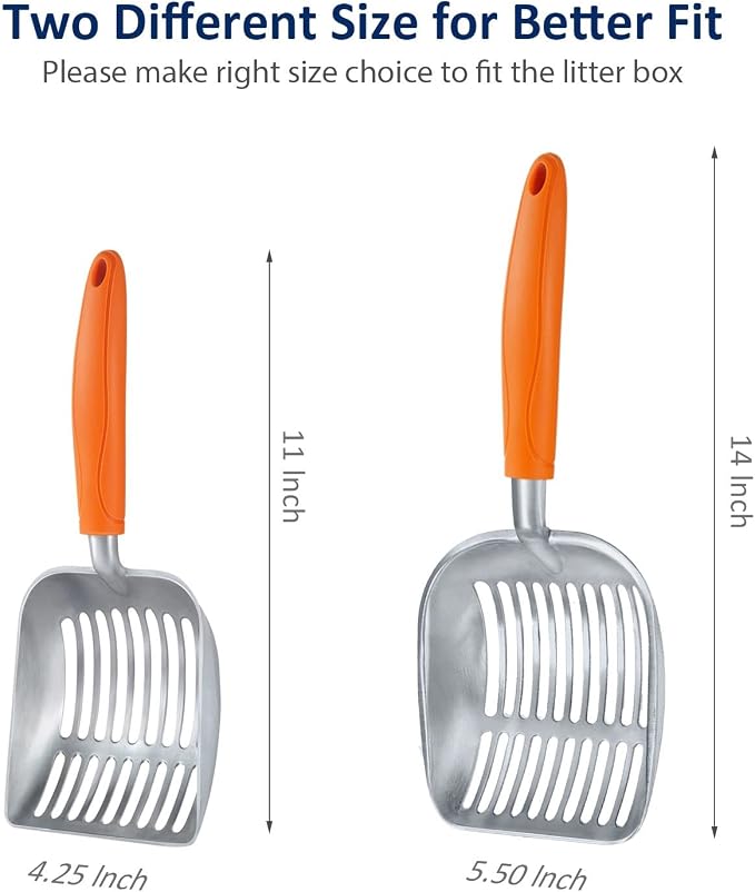 WePet Cat Litter Scoop, Aluminum Alloy Sifter, Kitty Metal Scooper, Deep Shovel - Image 3