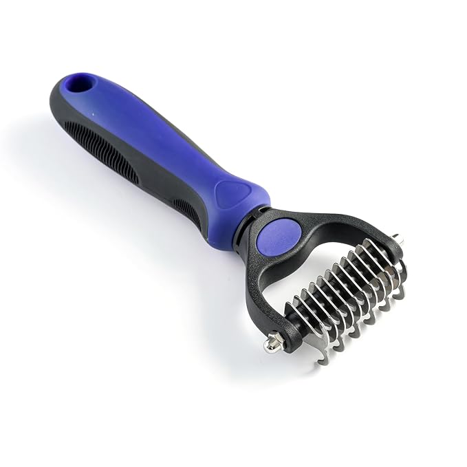 WePet Grooming Rake for Dogs & Cats, Double-Sided Deshedding Brush, Extra-Wide by WePet