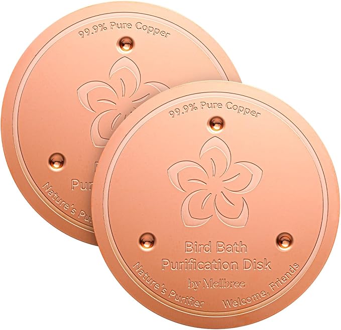 Mellbree 2-Pack Bird Bath Copper Disk, 0.6mm Reinforced 99.99% Pure Copper by Mellbree