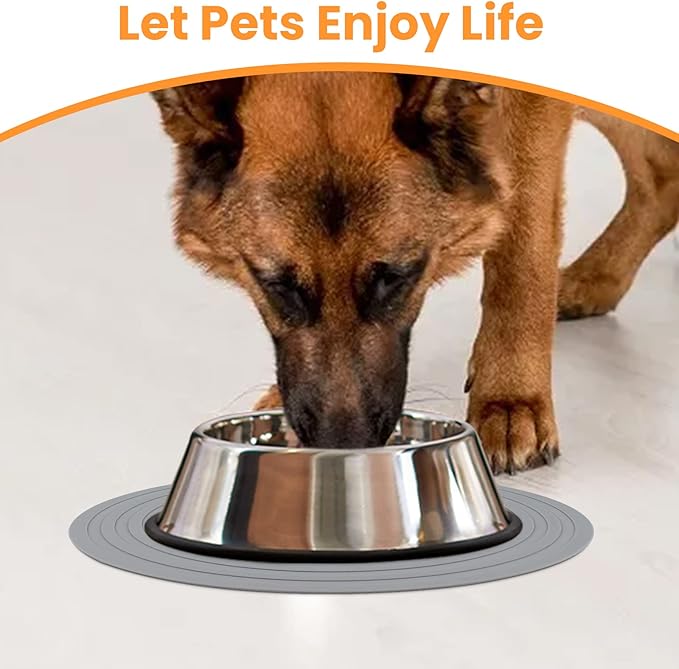 Ptlom Pet Food Mat for Dog and Cat Placemat 2 Pcs, Mat for Prevent Food and - Image 3