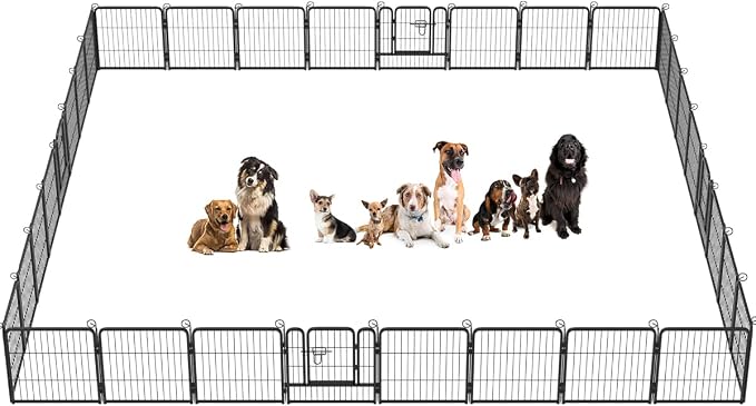 BestPet | Dog Playpen | 24 Inch, 32 Panels | Heavy Duty Metal Pet Exercise Pen by BestPet