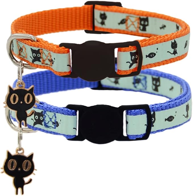 2 Pack Glow in The Dark Cat Collar by Barleygoo