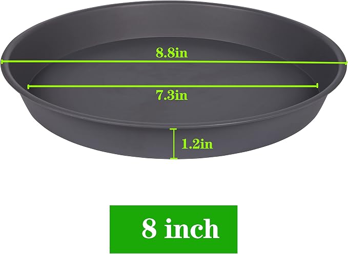 2 Pack of 8 inch Plant Saucer Clear, Heavy Duty Plastic Plant Water Tray 8 inch - Image 2