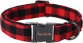 Unique style paws Christmas Dog Collar Metal Buckle Red Black Plaid Puppy by Uniquestylepaws