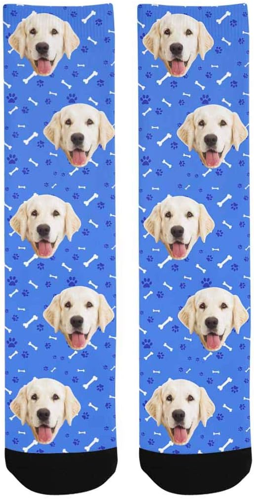 MyPupSocks Custom Personalized Photo Pet Face Socks, Cat and Dog Tracks Paws - Image 5
