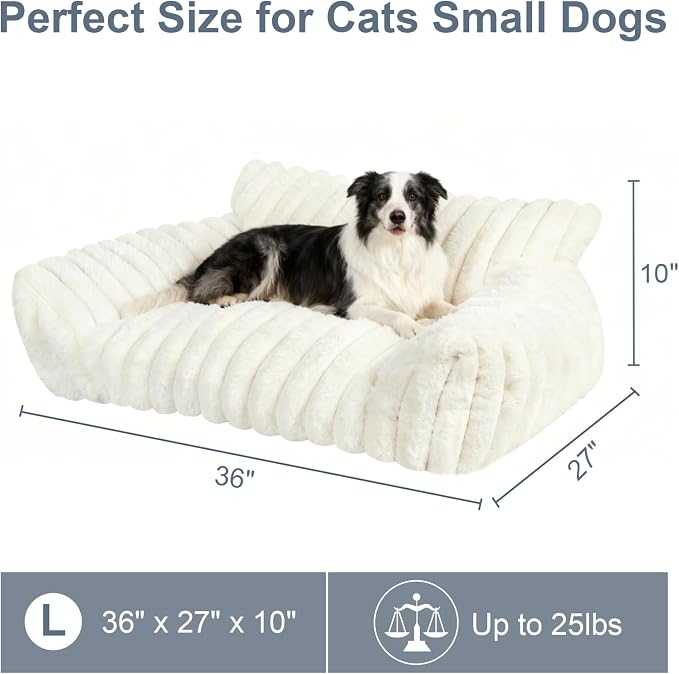 Cute Dog Cat Couch for Medium Large Dogs, Fluffy Pet Sofa Dog Couch Bed - Image 5