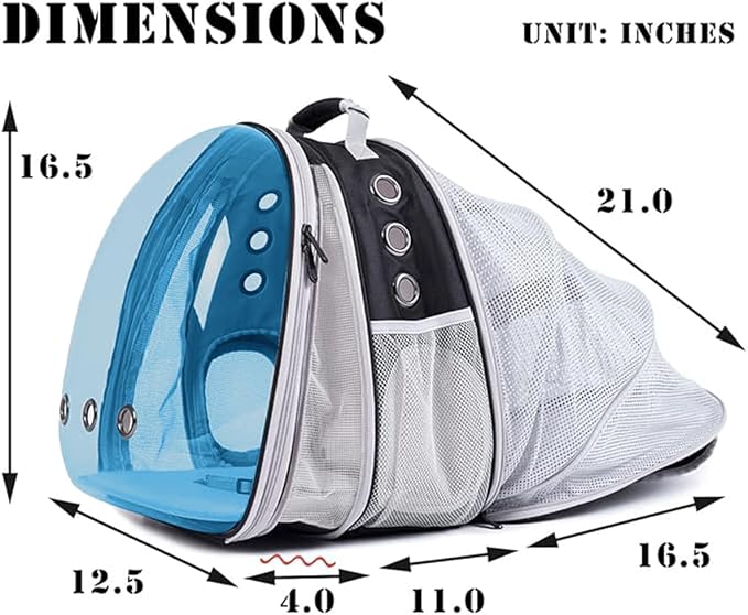 Dual Expandable Polarized Blue Cat Backpack Carrier, Fit up to 20 lbs, - Image 2