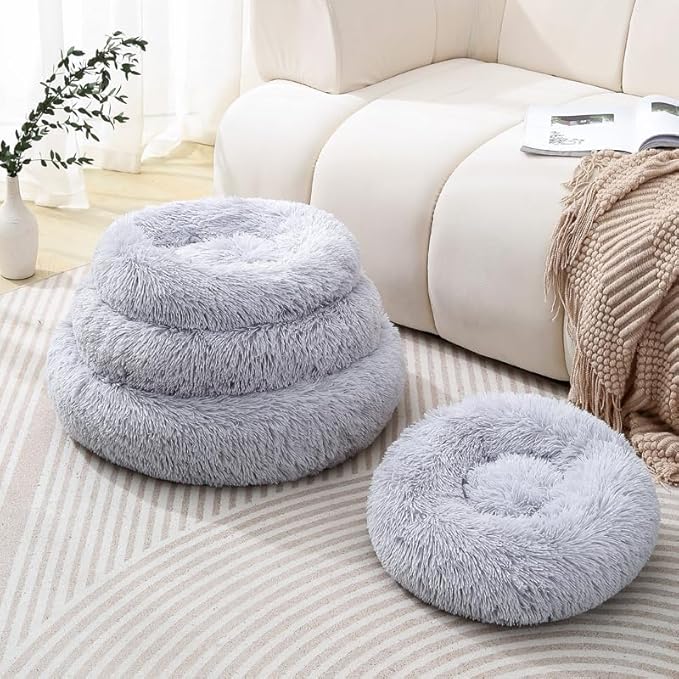 Round Cat Bed Dog Bed Small Kitten Bed Warm Pet Bed Kitty Bed Large Rabbit Bed - Image 3