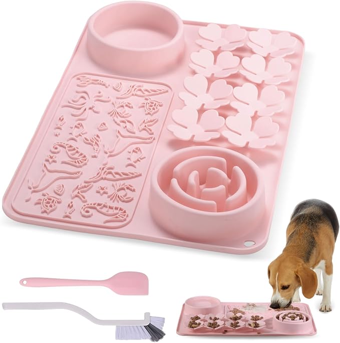 Silicone Lick Mat for Dogs & Cats – Slow Feeder Dog Bowl, Non-Slip Licking Mat by Unknown