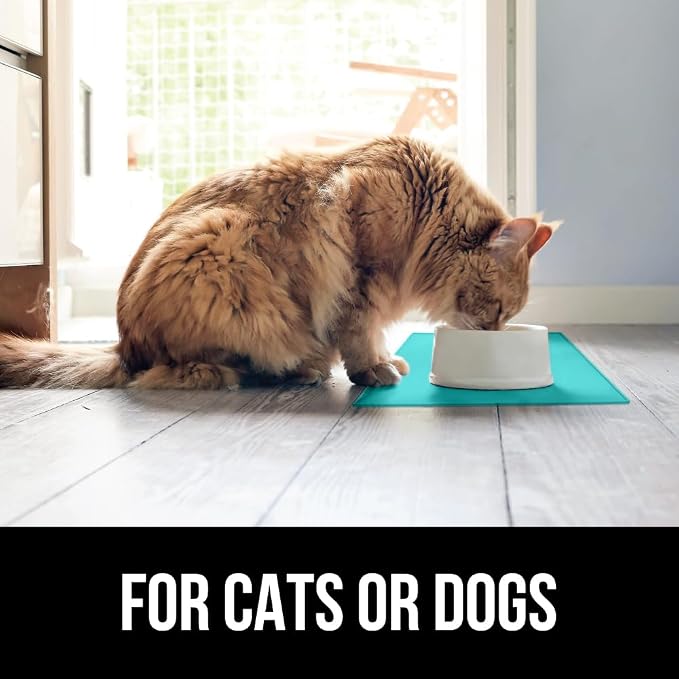 GORILLA GRIP 100% Waterproof Raised Edge BPA Free Silicone Pet Feeding Mat - Image 5