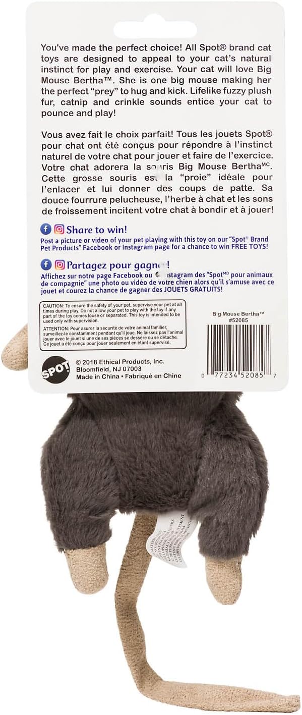 SPOT Big Mouse Bertha Cat Toy - Image 3