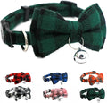 Green Plaid Bow Cat Collar by YOUALSO