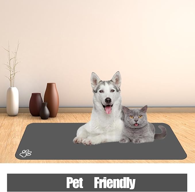 Large Pet Feeding Mat, 39.3" x 15.7" Absorbent Quick Dry Dog Mat - Image 4
