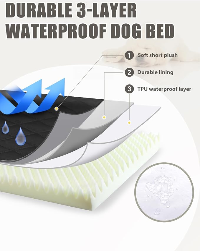 Orthopedic Dog Beds for Extra Large Dogs Waterproof Pet Kennel Pad - Image 3