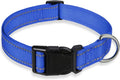 Reflective Dog Collar with Buckle Adjustable Safety Nylon Collars by BOOMIBOO