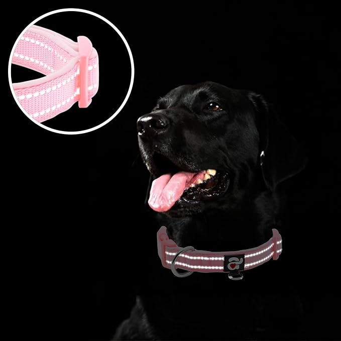azuza Reflective Dog Collar, Soft Neoprene Padded Pet Collar - Image 4