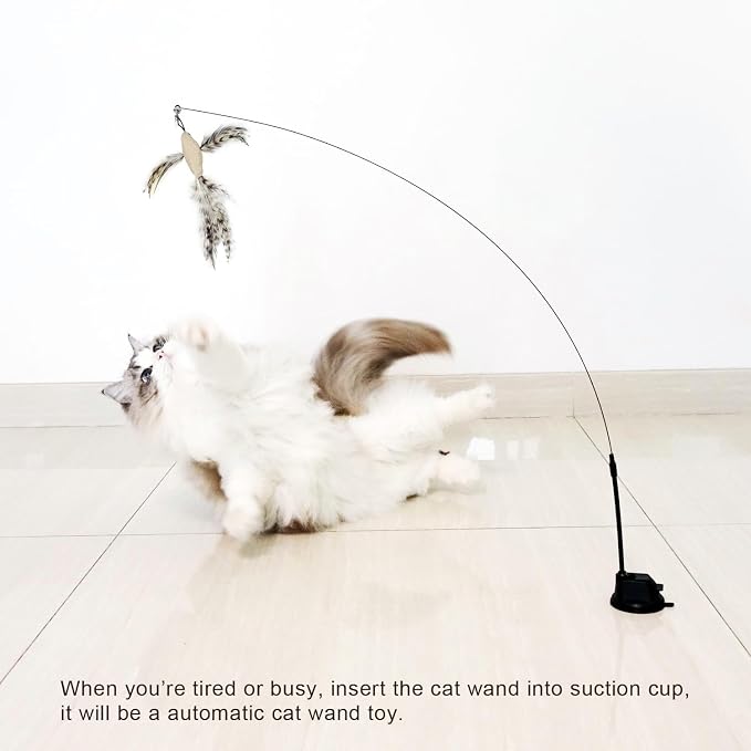 TTcat Cat Feather Toys Suction Cup, 2 Cat Wands, Interactive Toys - Image 7