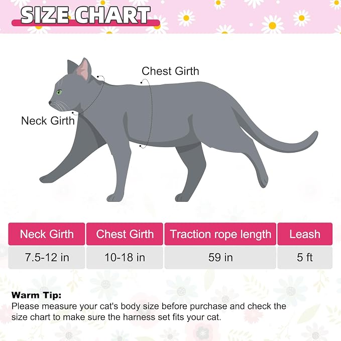 KOOLTAIL Cat Harness and Leash Set, Escape Proof Adjustable Kitten Harness - Image 2
