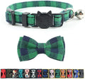 Cat Collar Breakaway with Bell and Bow Tie, Plaid Design Adjustable Safety by Ximipet