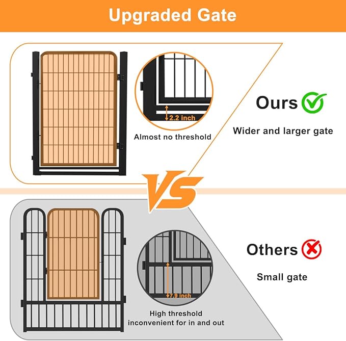 Dog Fence Outdoor Pens Outside, Portable Dog Play Pen 40" H 12 Panels Pet - Image 5