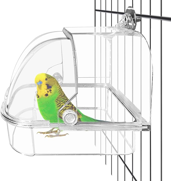 Tfwadmx Bird Cage Bath Hanging Parrot Bath Tub Water Shower Food Feeder Holder by Tfwadmx