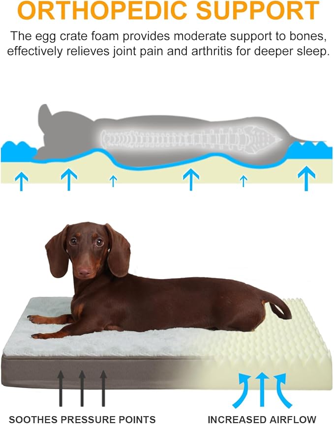 KSIIA Orthopedic Dog Bed, Egg Crate Foam Pet Mat - Image 2