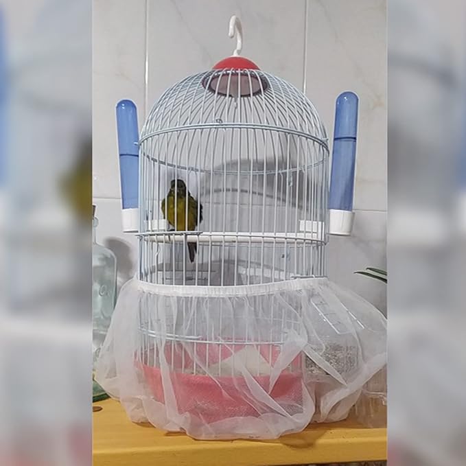 Birdcages Mesh Net Skirt Cover Reusable Stretchy Bird Cage Seed Catcher 35CM - Image 5