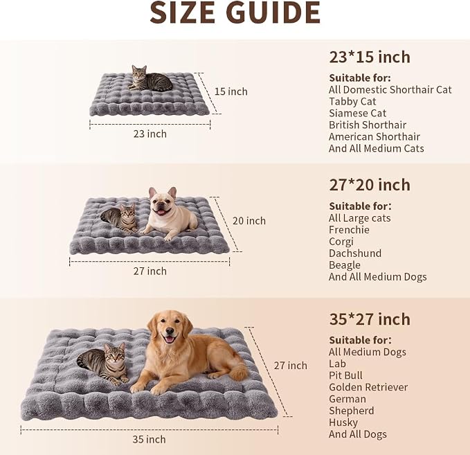 Self-Warming Cat Bed, Plush Faux Fur Pet Bed Mat - Image 9