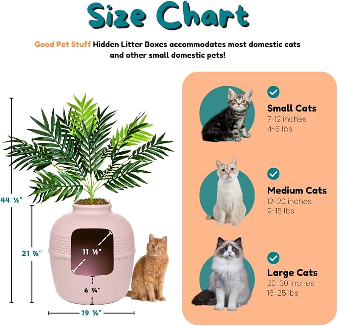 Good Pet Stuff Hidden Litter Box Planter, Decorative Cat Litter Enclosure - Image 6