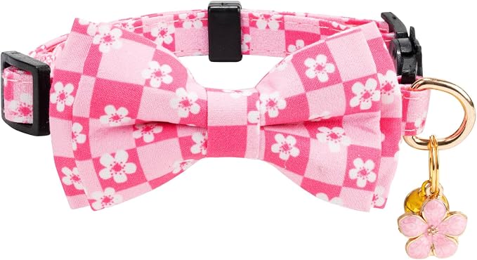 2 Pack Cotton Cat Collar with Bow Tie and Bell - Image 4