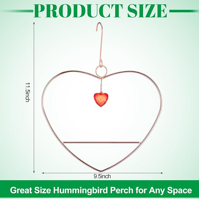 LemonRoad Hummingbird Swing, Tweet Heart Birdie Swing, Copper Hummingbird Perch - Image 2