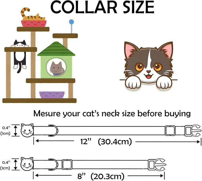 Elegant little tail St Patrick's 2 Pack Cat Collar- Trefoil Print Cotton - Image 6