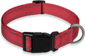 Reflective Dog Collar with Buckle Adjustable Safety Nylon Collars
