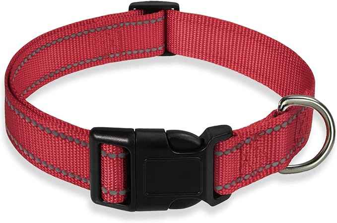 Reflective Dog Collar with Buckle Adjustable Safety Nylon Collars