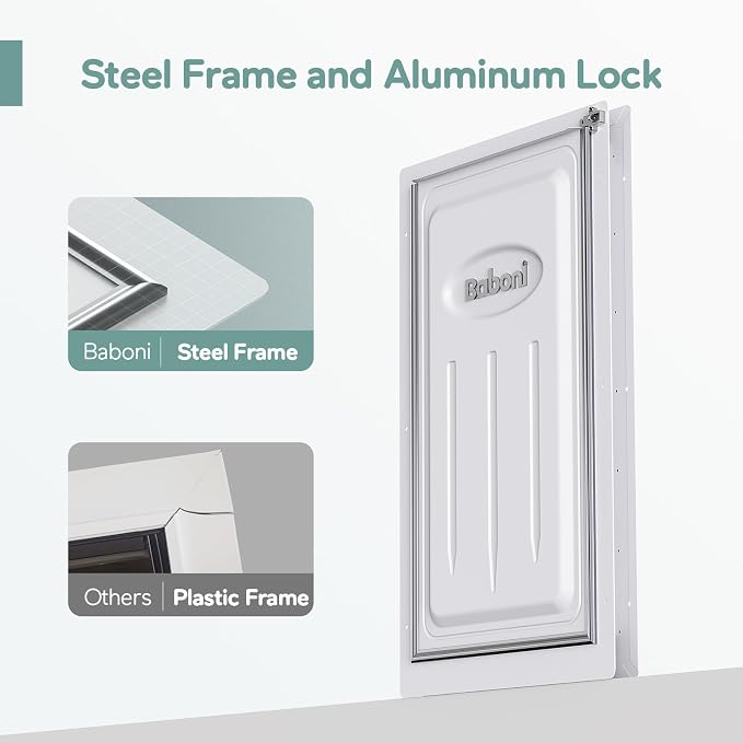 Baboni 3-Flaps Pet Door for Interior and Exterior Doors, Steel Frame and - Image 3