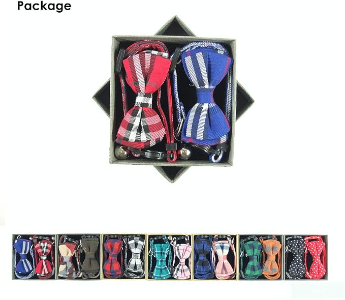 Cat Collar Breakaway with Bell and Bow Tie, Plaid Design Adjustable Safety - Image 2