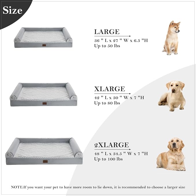 WNPETHOME Orthopedic Dog Bed for Large Dogs – XL Washable Pet Bed - Image 4