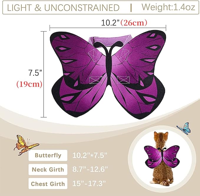Pet Cat Bat Wings for Halloween Party Decoration, Puppy Collar Leads Cosplay - Image 3