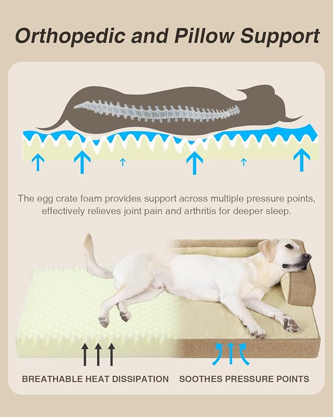 KSIIA Washable Dog Bed XL Senior Dog, Orthopedic Warm Soft Pet Sofa Waterproof - Image 2