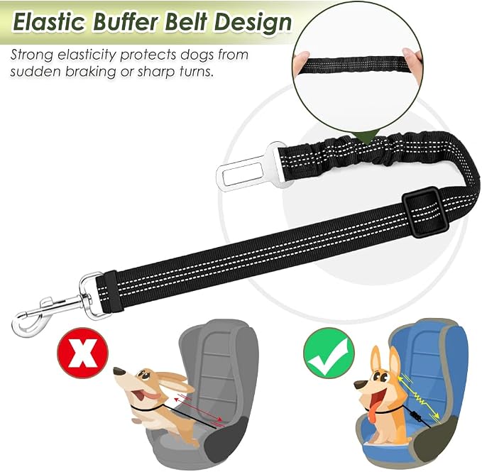 SlowTon Dog Seat Belt Harness for Car, Dog Car Harness Adjustable Mesh - Image 8